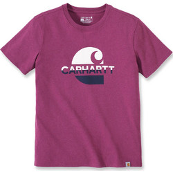 Carhartt - W Loose Fit Heavyweight S/S Faded C Graphic T-Shirt Magenta Agate