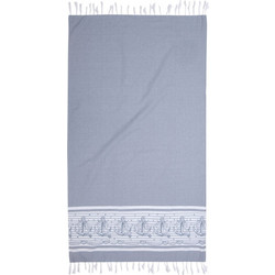 Viopros Μαρίν Πετσέτα Παρεό Θαλάσσης Γκρι 90x170cm