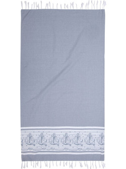 Viopros Μαρίν Πετσέτα Παρεό Θαλάσσης Γκρι 90x170cm