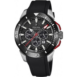 Festina Ανδρικό Ρολόι Χρονογράφος με Μαύρο Καουτσούκ Λουράκι F20642/4