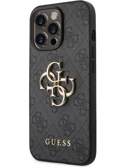 Guess Metal Logo Back Cover Grey (iPhone 14 Pro)