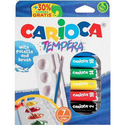 Τέμπερες Σετ 7τμχ Με Πινέλο Και Παλέτα Carioca 60-725 - CARIOCA - 60-725