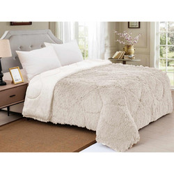 Linea Home Κουβερτοπάπλωμα Υπέρδιπλο 210x230 Hairy Εκρού