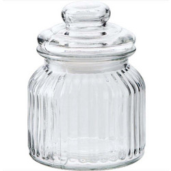 Βάζο Γυάλινο Ριγέ Με Καπάκι 650ml 15x11εκ. Fy105sy VIOSARP (40088)