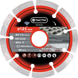 Tactix Διαμαντόδισκο Κοπής Δομικών Υλικών Fast Cut O125mm - 425025
