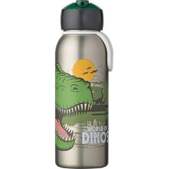 Mepal Flip-Up Campus Dino Παιδικό Μπουκάλι Θερμός Ανοξείδωτο με Καλαμάκι Ασημί 350ml