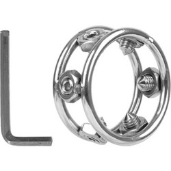 Kinksters Penis Ring with Screws Large Δαχτυλίδι Πέους Μεταλλικό Ασημί