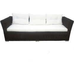 Bliumi Carla Τριθέσιος Καναπές Εξωτερικού Χώρου Rattan Wicker Μαύρος 220x85x67cm 5118 G