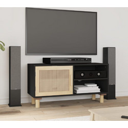 vidaXL Έπιπλο Τηλεόρασης Μασίφ Ξύλο Μαύρο Μ80xΠ30xΥ40cm 345613