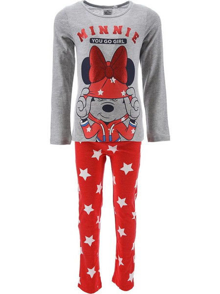Παιδική πιτζάμα Minnie βαμβακερή, Χρώμα Γκρι