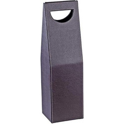 Μπουκαλοθήκη Δερμάτινη Καφέ 12x12x40