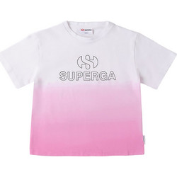 Superga Παιδικό T-Shirt Κοντομάνικο Λευκό Ροζ S6855