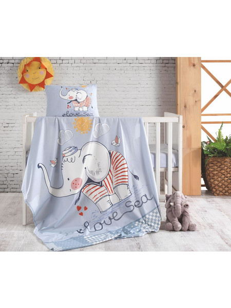 Kipper Flamingo Love Sea Βρεφικό Σεντόνι Κούνιας Βαμβακερό 125x170 Ciel