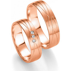 Ροζ Χρυσή Βέρα Γάμου Breuning με ή χωρίς Πέτρες WR311R diamonds k14