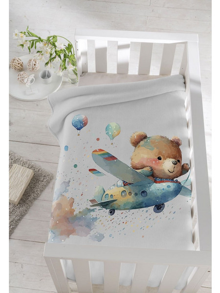Pielsa Baby Air Bear Κουβέρτα Αγκαλιάς Βελουτέ 80x110 Γκρι