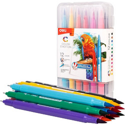 Deli Color Emotion Duo Μαρκαδόροι ζωγραφικής Σετ 12 Χρώματα