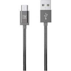 Data Cable SAS Luxury micro USB 1.2m Μεταλλικό Grey 100-16-018
