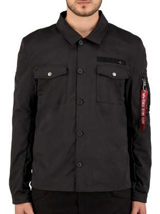 Alpha Industries Ανδρικό Πουκάμισο Μακρυμάνικο Μαύρο 108123-03
