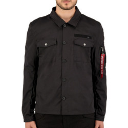 Alpha Industries Ανδρικό Πουκάμισο Μακρυμάνικο Μαύρο 108123-03