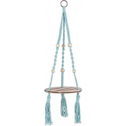 Bizzotto Peruvian Ράφι Για Φυτά Μακραμέ Γαλάζιο 25x25x87