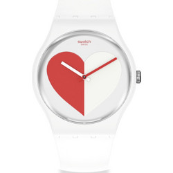 Swatch Γυναικείο Ρολόι με Λευκό Καουτσούκ Λουράκι SO29Z113