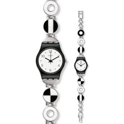 Swatch Blackiniere Γυναικείο Ρολόι με Ασημί Μεταλλικό Μπρασελέ LB185G