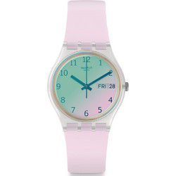 Swatch Γυναικείο Ρολόι με Ροζ Καουτσούκ Λουράκι GE714