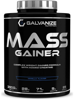 Galvanize Nutrition Mass Gainer Vanilla Πρωτεΐνη Ορού Γάλακτος Όγκου 3kg