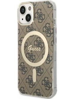 Guess 4G IML MagSafe Back Cover Σιλικόνης για iPhone 14 Καφέ