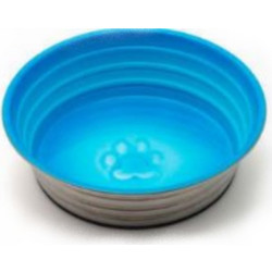 Leo Pet Stainless Steel Bowl Glossy Anti-slip Blue 900ml