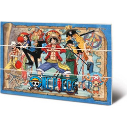 Ξύλινη πινακίδα Straw Hat Pirates Map - One Piece (30 x 20 cm)