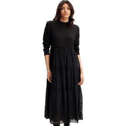 Desigual Misha Midi Φόρεμα για Γάμο / Βάπτιση με Δαντέλα Μαύρο 23WWVWAD-2000