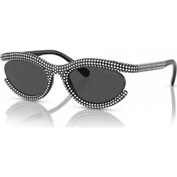 Swarovski SK6006 100187 Γυναικεία Γυαλιά Ηλίου Οβάλ Κοκάλινα Μαύρα με Μαύρο Φακό
