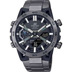 Casio Edifice Ανδρικό Ρολόι Χρονογράφος Solar με Μαύρο Μεταλλικό Μπρασελέ ECB-2000DC-1AEF