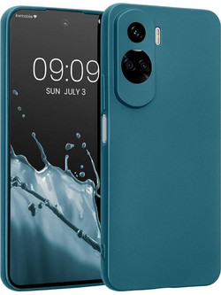 KWmobile Θήκη Σιλικόνης Honor 90 Lite με Πλαίσιο Κάμερας - Metallic Caribbean Blue (61745.251)