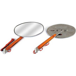 Cateye mirrors set, with built-in turn signals. Chrome