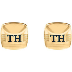 Tommy Hilfiger μανικετόκουμπα σε ατσάλι τετράγωνα επίχρυσα με TH logo, 2790189