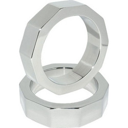 Metal Hard Cock Ring Nut 45mm Σετ Δαχτυλίδια Πέους Μεταλλικό 4.5cm Ασημί 2τμχ