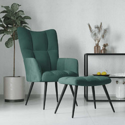 vidaXL Πολυθρόνα Relax με Υποπόδιο Βελούδινη Πράσινη 328086