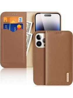 Θήκη Δερμάτινη Dux Ducis Hivo Rfid Wallet Apple Iphone 15 Pro Καφέ