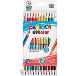 Carioca Bicolor Duo Triangular Ξυλομπογιές Σετ 12τμχ