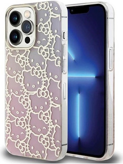 Hello Kitty IML Gradient Electrop Crowded Kitty Head Case for iPhone 15 Pro - Pink