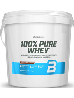 Biotech USA 100% Pure Whey Chocolate Πρωτεΐνη Ορού Γάλακτος Γράμμωσης Χωρίς Γλουτένη 4kg