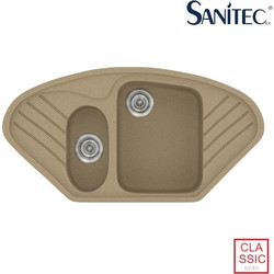 Sanitec Classic 302 Επικαθήμενος Νεροχύτης Οβάλ Γρανίτη Ματ Metallic Cream 96x51cm