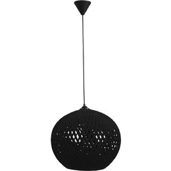 Heronia Lighting Κρεμαστό Φωτιστικό Οροφής με Σχοινί Μονόφωτο E27 Μαύρο Silk-02 31-1141