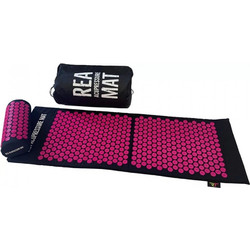 Rea Acupressure Set πιέσεων: Στρώμα 128x42cm & Μαξιλάρι 37x15x10cm - Μαύρο/Ροζ