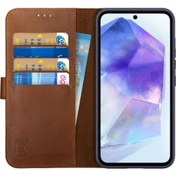 Δερμάτινη Θήκη Πορτοφόλι - Samsung Galaxy A55 - Rosso Deluxe - Brown (8719246438417)