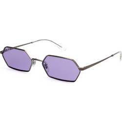 Ray-Ban RB3728 0041A Γυαλιά Ηλίου Ορθογώνια Μεταλλικά Ασημί με Μωβ Polarized Φακό