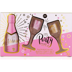 Accentra Tea Rose Velvet Shower Gel 150ml + Wedge Glasses 2τμχ