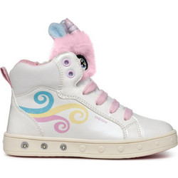 Geox Skylin Παιδικά Sneakers Μποτάκια με Φωτάκια Λευκά J468WA0NFBHC0653